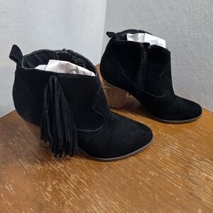Steve Madden Black Ankle Booties with Tassel